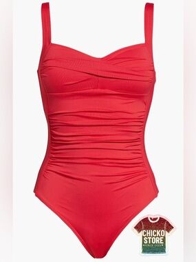 NWT Seafolly Australia Red Twist Front One Piece Swimsuit Size 8/US 4